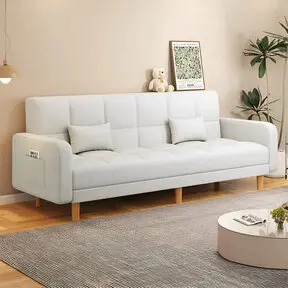 HappyLife沙發折疊床/四人座/棉麻款/三色可選-沙發