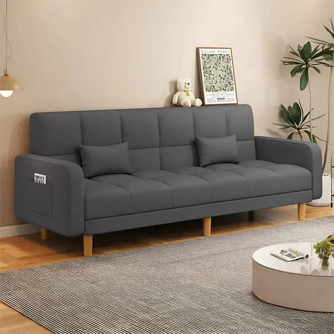 HappyLife沙發折疊床/四人座/棉麻款/三色可選