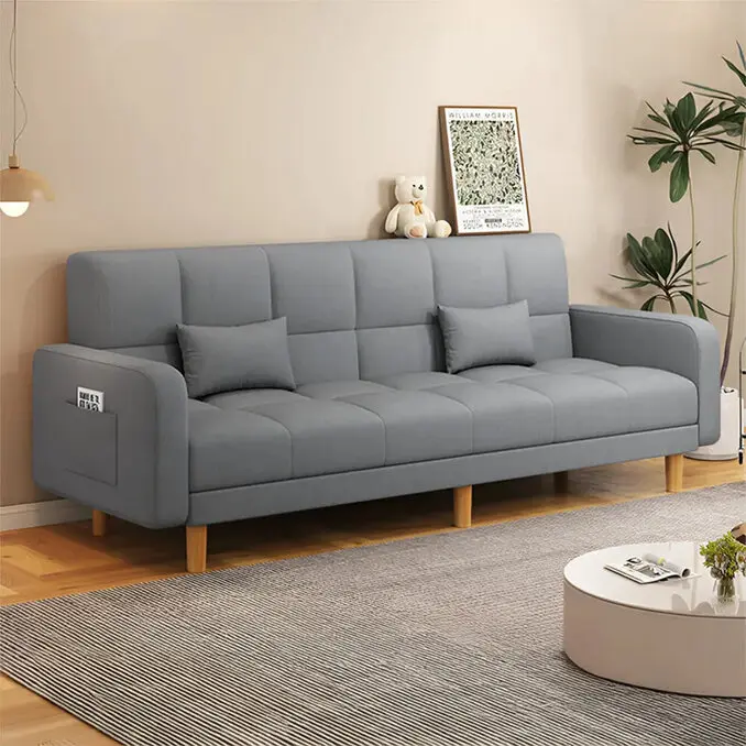 HappyLife沙發折疊床/四人座/棉麻款/三色可選