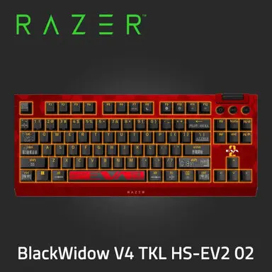 RAZER 雷蛇 BlackWidow V4 TKL HyperSpeed新世紀福音戰士-貳號機聯名款 幻彩版電競鍵盤-橘軸(英文)-鍵盤