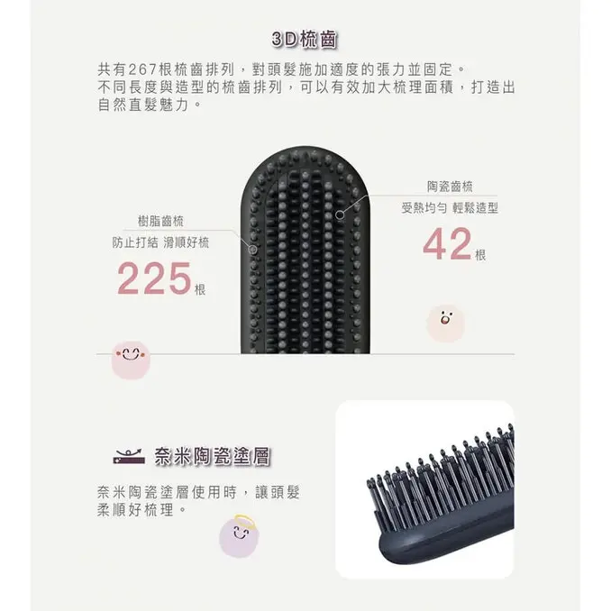 TESCOM負離子直髮造型梳 TB550ATW