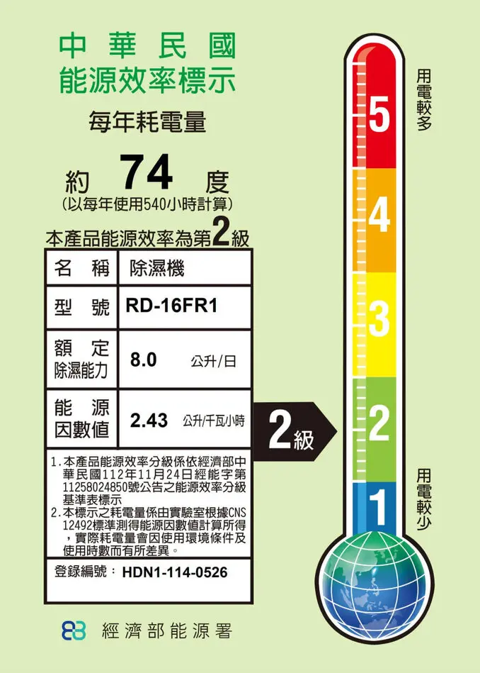 HITACHI 日立8公升舒適節電除濕機 RD-16FR1