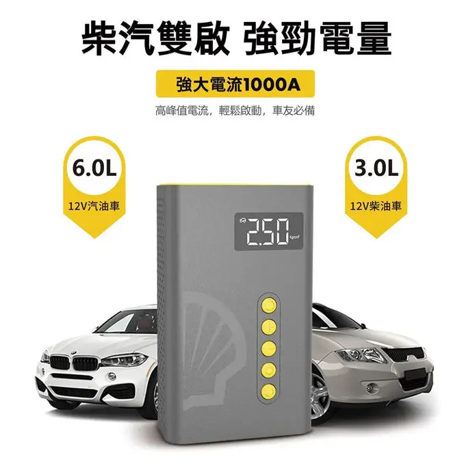 SHELL 殼牌4合1汽車急救電源打氣機 SL-AC001JP