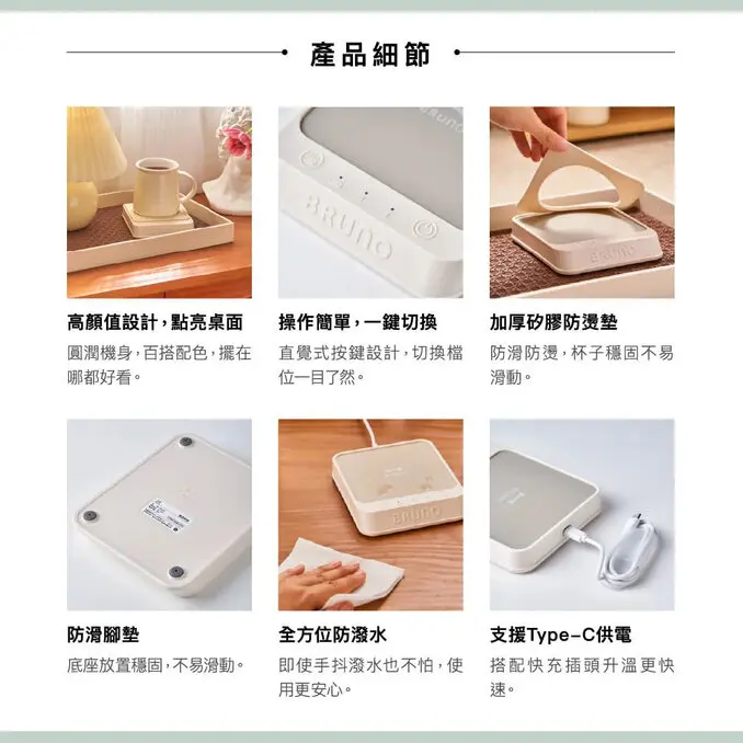 BRUNO恆溫暖杯墊組