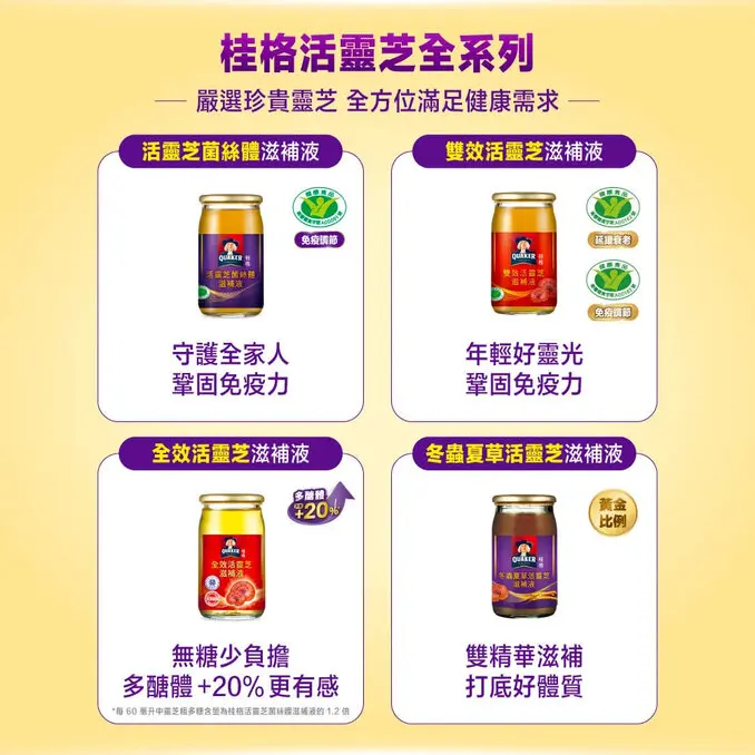 Quaker 桂格活靈芝菌絲體滋補液(60mlx30入x2盒)