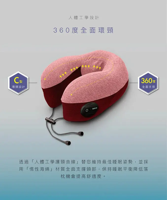 TAKASHIMA 高島愛舒服揉睡枕 M-6199(按摩頸枕/U型枕)