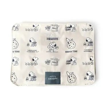 SNOOPY 史努比Peanuts史努比可折旅行收納包 L Size 點心時刻-Snoopy摺疊行李收納袋 出國必備衣物收納袋-旅行收納包