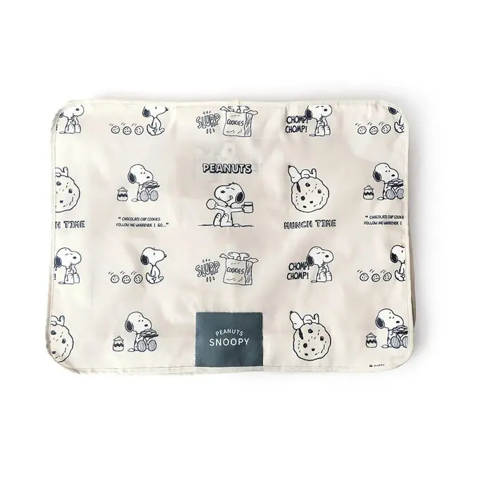 SNOOPY 史努比Peanuts史努比可折旅行收納包 L Size 點心時刻-Snoopy摺疊行李收納袋 出國必備衣物收納袋