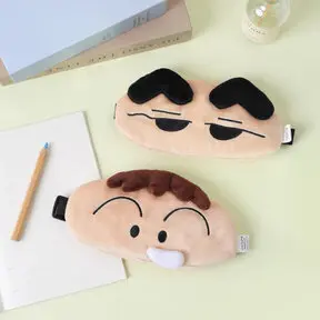 蠟筆小新絨毛立體眼罩-阿呆 旅行周邊遮光好眠眼罩-眼罩