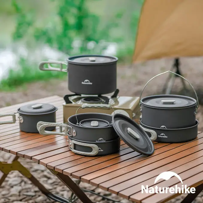 Naturehike野行鋁合金套鍋組 (3L吊鍋+1.7L鍋+8吋煎盤+0.8L水壺) CF010