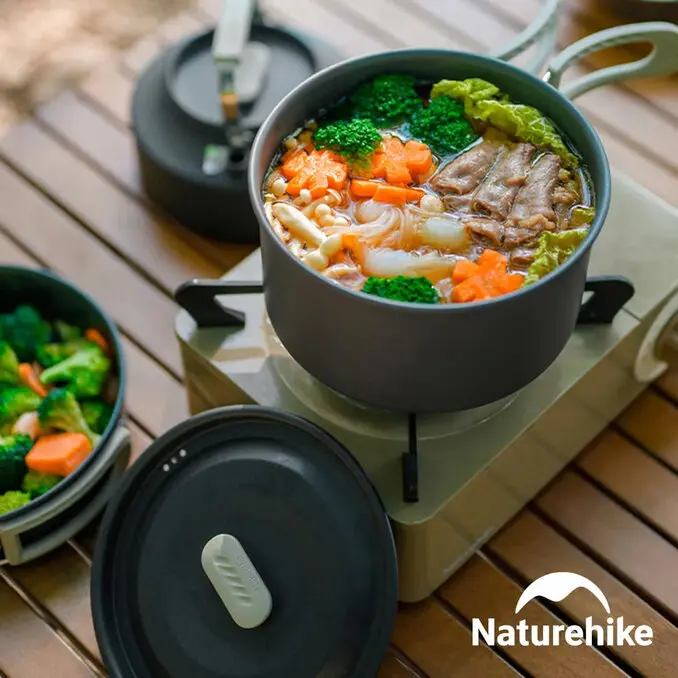 Naturehike野行鋁合金套鍋組 (3L吊鍋+1.7L鍋+8吋煎盤+0.8L水壺) CF010
