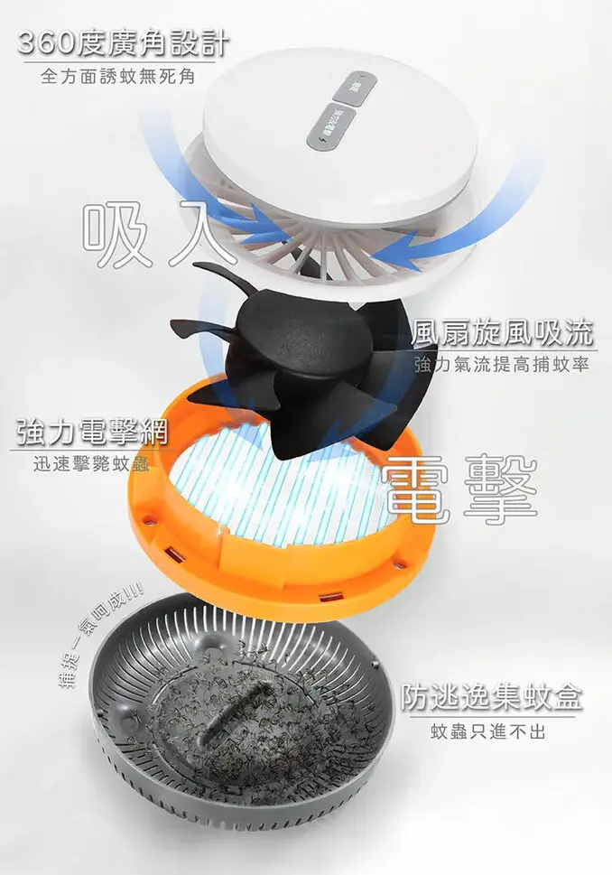 NICONICO 強效吸入電擊式捕蚊燈 捕蚊燈 捕蚊器 電蚊拍 電擊式 補蚊 驅蚊 滅蚊燈