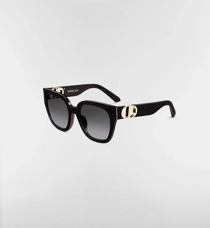 Dior 30Montaigne S10F 黑色方形太陽眼鏡