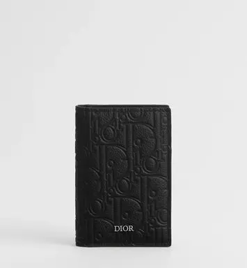 黑色 Dior Gravity 皮革卡夾-卡夾