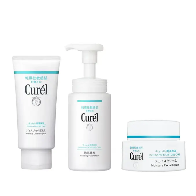 CUREL 珂潤潤浸保濕明星三件組(卸妝凝露130g+洗顏慕斯150ml+深層乳霜40g)